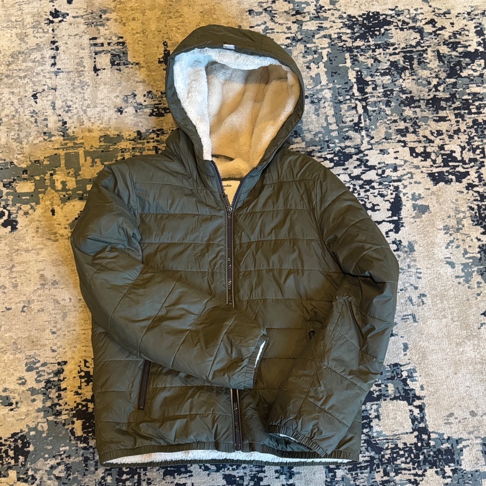 Abercrombie Kids Olive Puffer Jacket